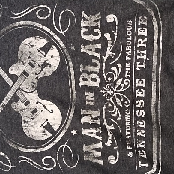 Johnny Cash Dark Grey And White 'Man In Black's Tee, Crew Neck, Medium - Picture 4 of 8